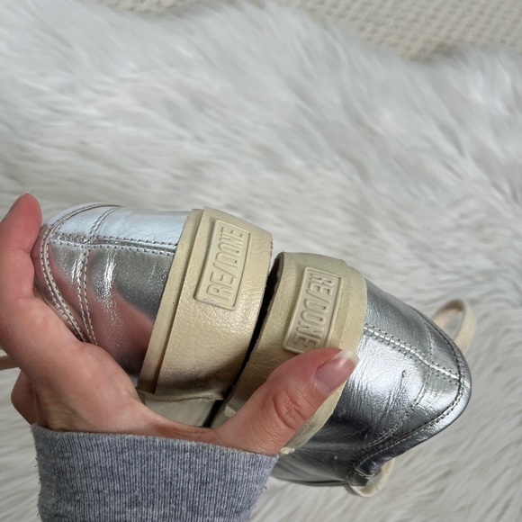 Re/Done 70s Low Top Striped Sneaker Metallic Silver Women’s 7 - Picture 7 of 11